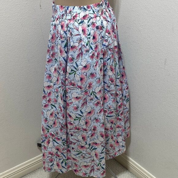 TOMMY HILFIGER Women's Floral Elastic Waist Midi Wear To Work A-Line XL Skirt - Picture 7 of 12